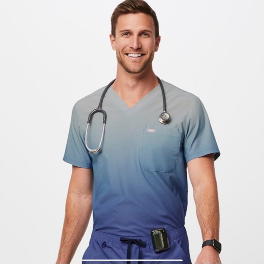 Brand New Figs Blue Gradient Dress Shirt